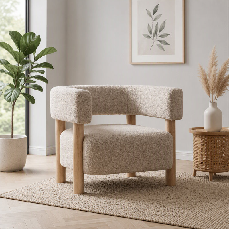 Fauteuil d'appoint rembourré en boucle