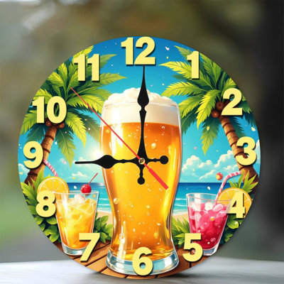horloge de plage et boissons