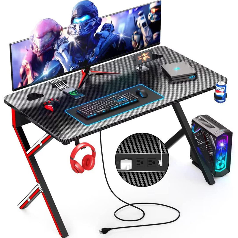 Bureau porte-gobelet Knick avec prises intégrées