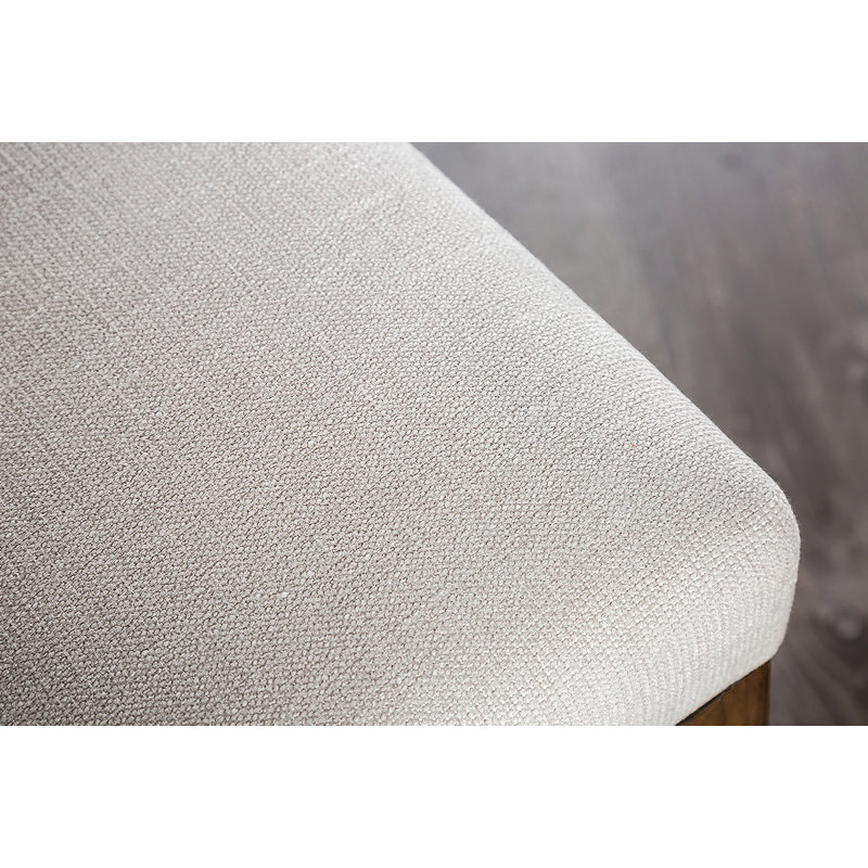 Banc rembourré de style rustique avec coussin - base à tréteaux, finition brune et blanche | Idée de cadeau