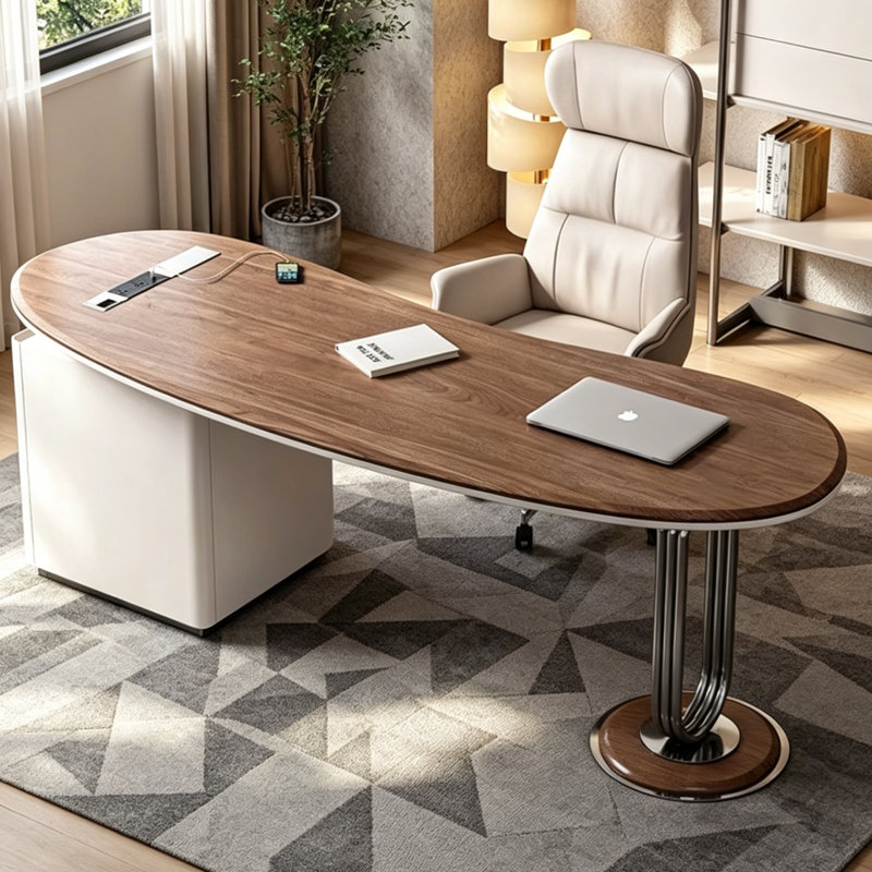 Bureau incurvé pour le travail de bureau, H 29,53 po x l 55,12 po x P 27,56 po