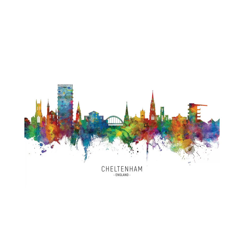 Cheltenham England Skyline by Michael Tompsett - Wrapped Canvas Painting, 20.32 cm H x 30.48 cm W