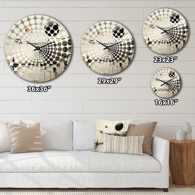 Zachari - Horloge murale peinture abstraite, Grand