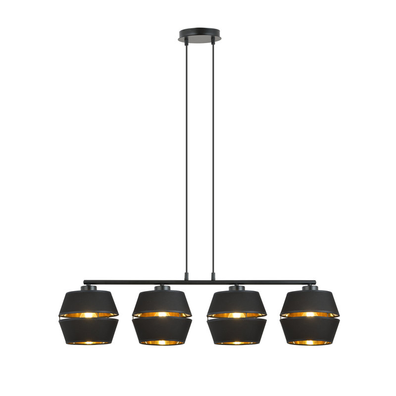 Iesha 4 - Light Steel Pendant, Black/Gold