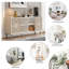 Buffet de style Mid-Century avec détails artisanaux en bois sculpté creux et portes coulissantes