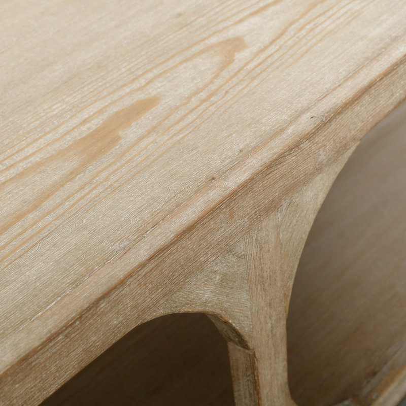 Peking Ming Solid Wood Coffee Table, 15.75" H x 66.93" L x 43.31" W, Weathered Whitewash