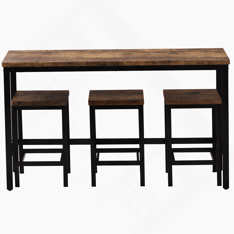 Ensemble de table de salle à manger à hauteur de comptoir avec 3 tabourets et ensemble de table de pub