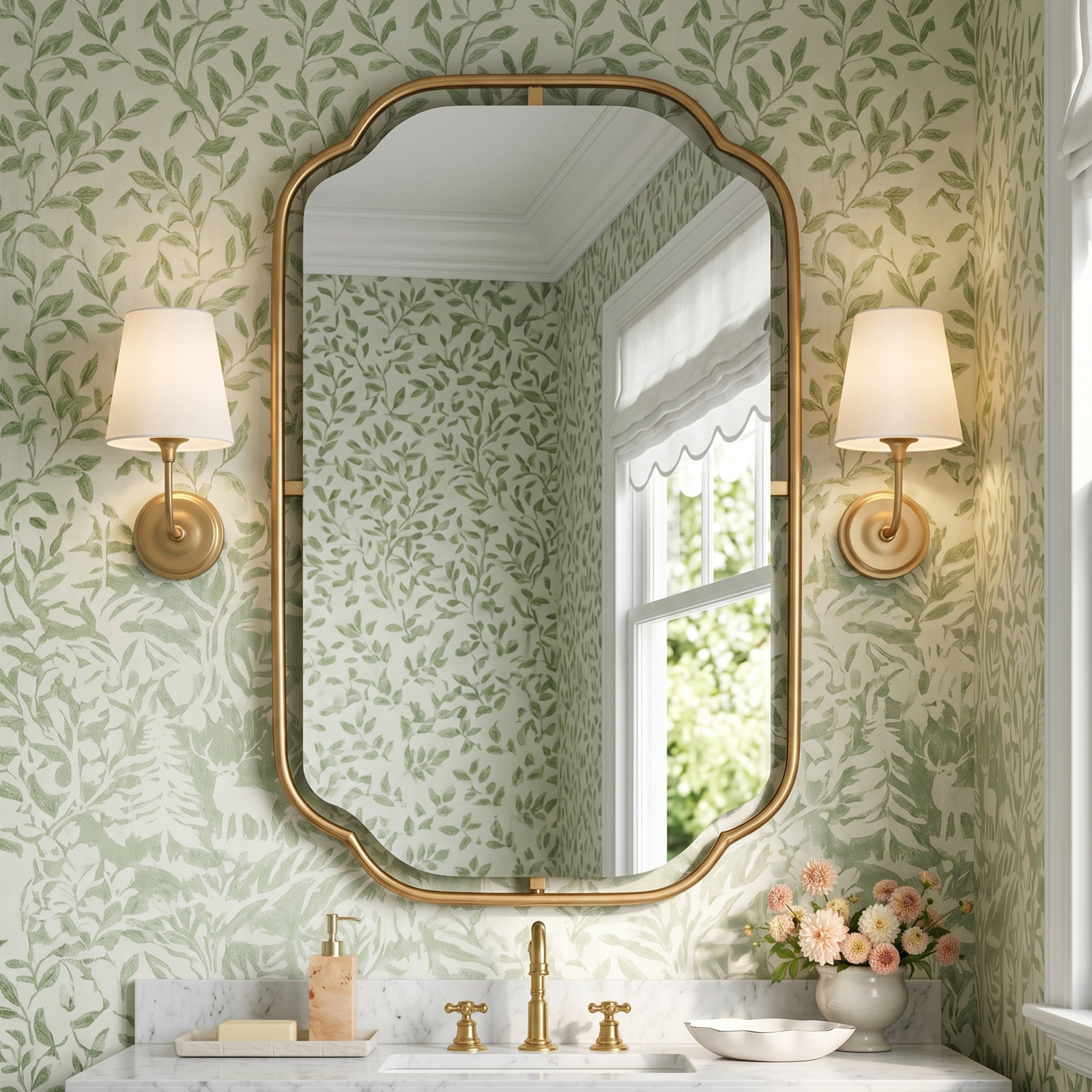 Moors Accent Mirror, Brushed Gold, 34" x 22.25"