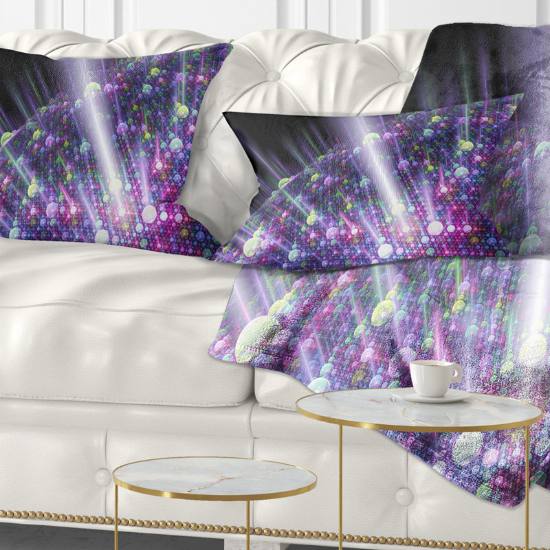  Coussin lombaire abstrait à bulles solaires, Mauve