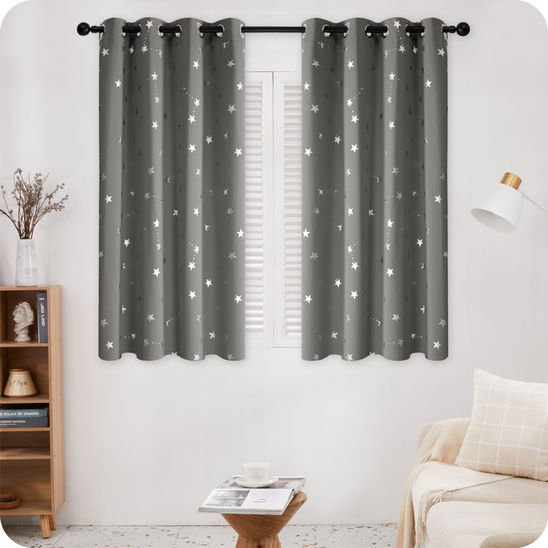 Raimah Blackout Curtain Pair, Light Grey, 46cm Width x 138cm Drop