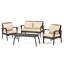 Chaise bistro d'extérieur imperméable 4Pc Pe
