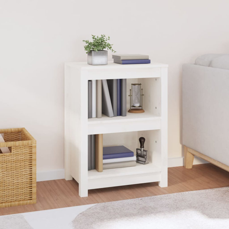 Cleta 68cm H Solid Wood Standard Bookcase, Grey, 68cm H x 50cm W x 35cm D