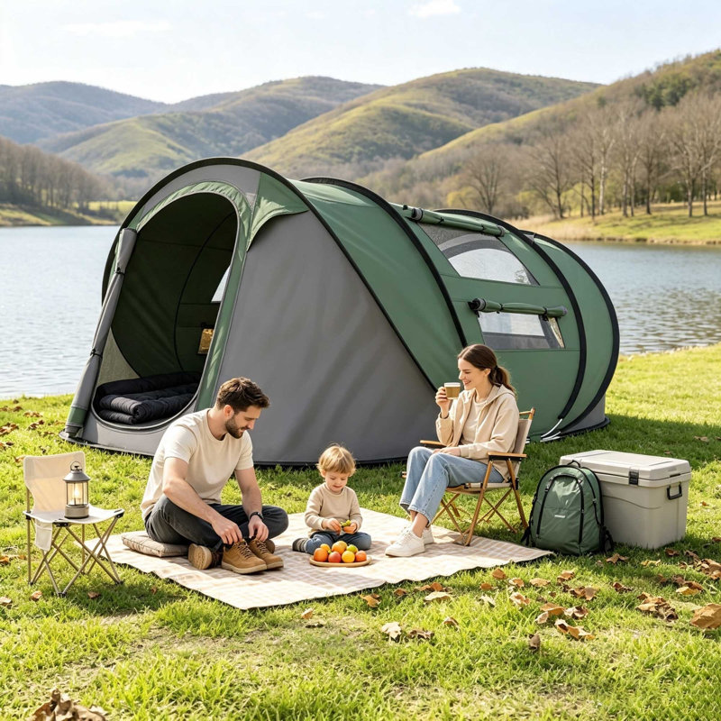 5 Person Tent, Dark Green