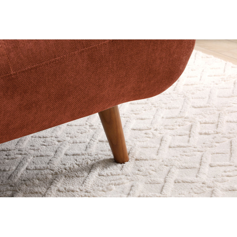 Akil  3 Seater Chenille Sofa Bed, Walnut, Orange