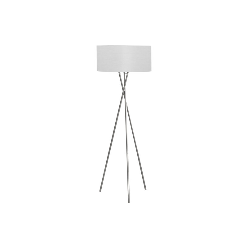 Lighting, 62"h, Floor Lamp, Metal, Grey Shade, Contemporary, Nickel