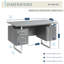 Bureau gris avec tiroirs et rangement-460878525