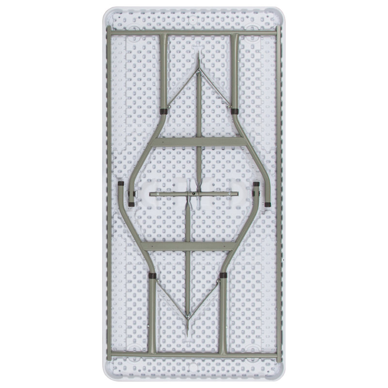 Adjustable Gray Metal Frame White Plastic Folding Table
