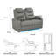 Double fauteuil inclinable de cinéma maison en cuir fleur avec ports USB et de type C-475501876