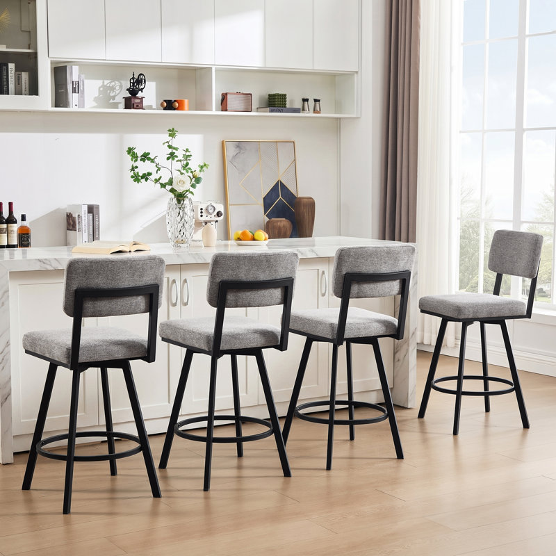 Tabourets de comptoir pivotants de 26,6 po Alonsa, Gris