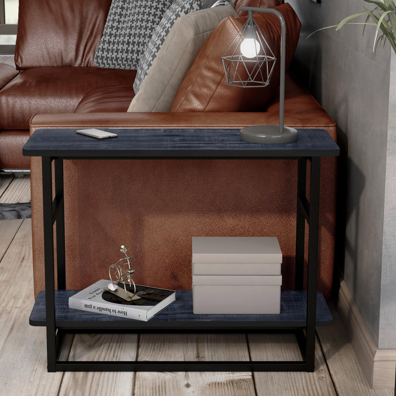 End Table, Rustic Navy