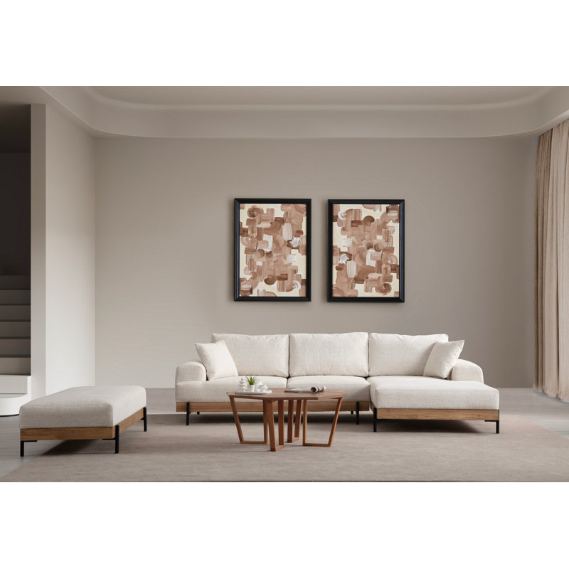 Stylish Corner Sofa, Beech Wood Frame, 110.2 x 66.9 x 30.7 inches | 100% Polyester Fabric, Dry-Cleanable | Soft Grey Foam & Spring Seating, Metal Black Legs | Perfect for Modern Living Rooms & Cozy Spaces