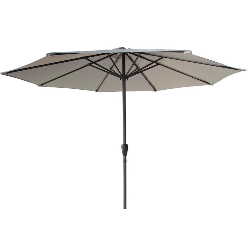 Parasol de terrasse extérieur avec mécanisme d'inclinaison, Gris