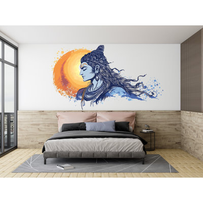 Autocollant Shiva, décalcomanie, art spirituel, cadeau de méditation, art Shiva bleu, autocollant pour ordinateur portable, bouteille d'eau 286GM