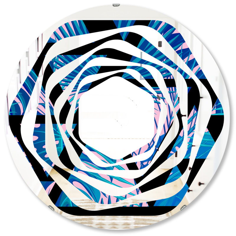 Miroir mural Whirl, H 31,5 po x l po, Tourbillon à motif floral xiv