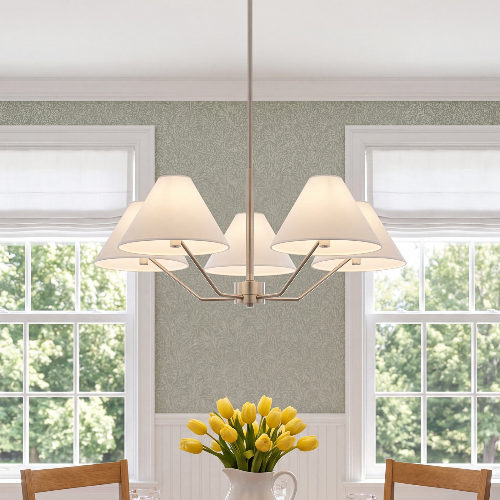 Riesel 5-Light Medium Chandelier, Brushed Steel