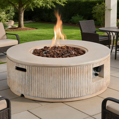Abdel MGO Propane Fire Pit Table with Vertical Stripe Design