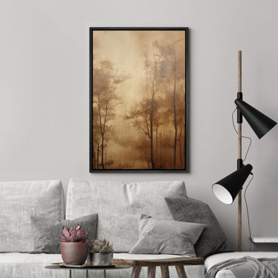 Autumn Fall Abstract Brown Landscape Illustrations Rustic French Country Season Room
