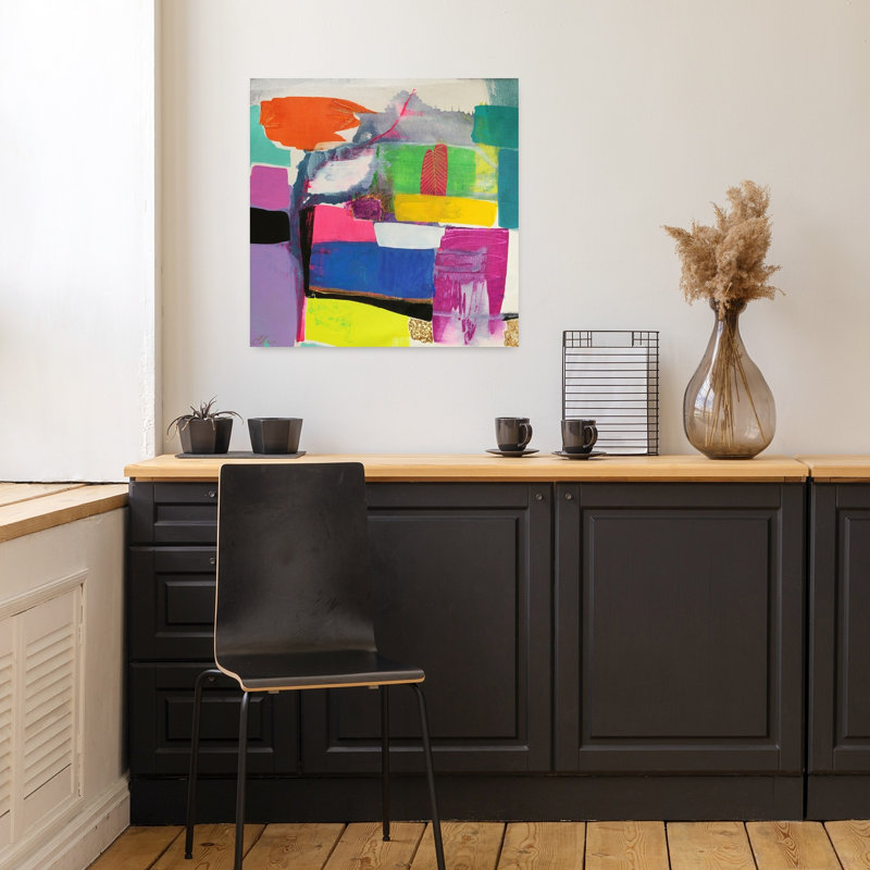 Aloha, art contemporain abstrait, H 18 po x l 18 po