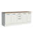 Hokku Designs Compact Garage and Utility Room Storage Set 78 Inch Base Cabinet with 3 Drawers and 4 Doors Utility Bench Wooden Organization Unit - White