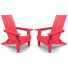 Ensemble de 2 chaises de patio pliantes en plastique surdimensionnées à dossier haut toutes saisons Adirondack