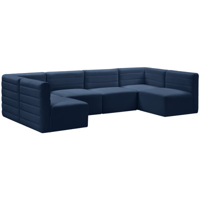 Enso Velvet U-Shaped Sectional Reversible