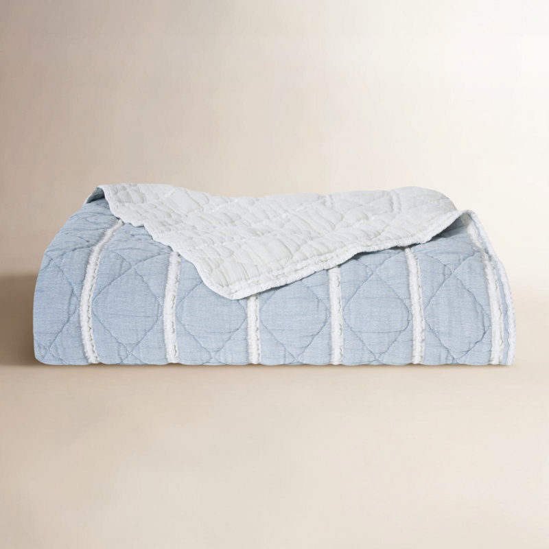 Pacifica Coverlet, Blue, King Coverlet