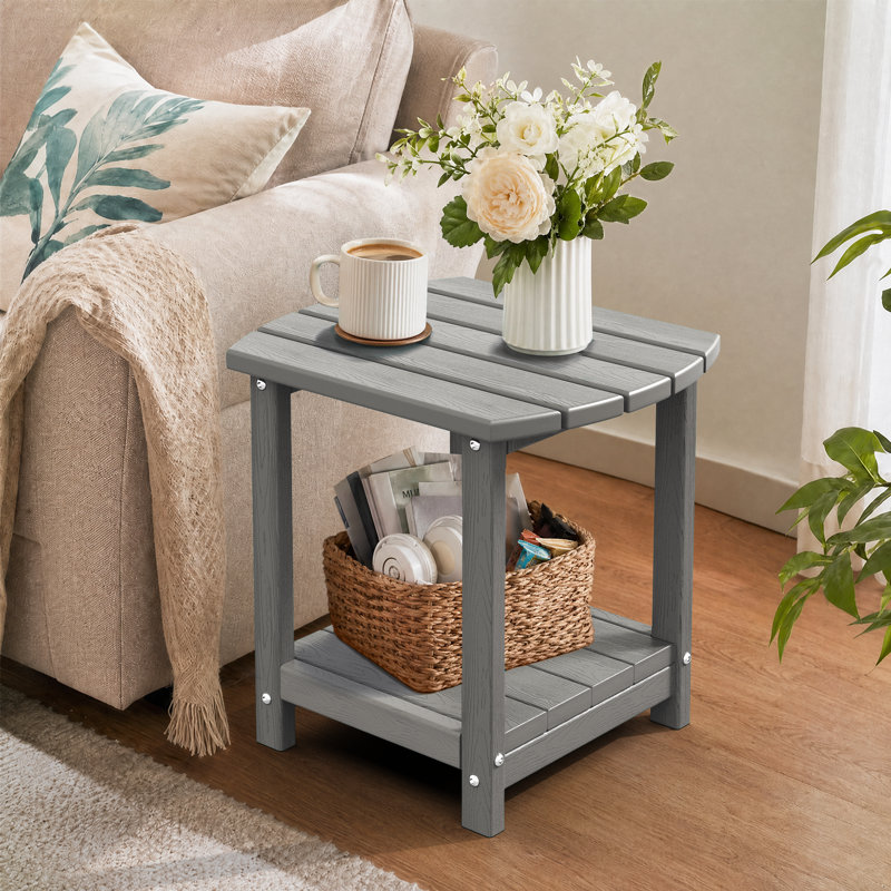 Table de bout d'extérieur en PEHD Adirondack, Gris
