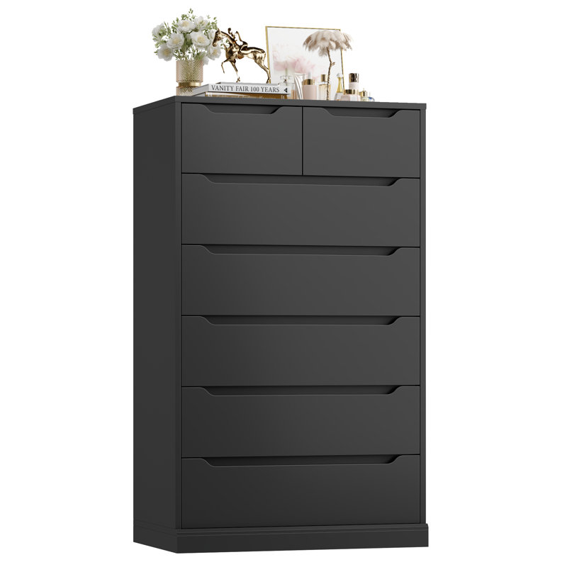 Commode 7 tiroirs, Noir