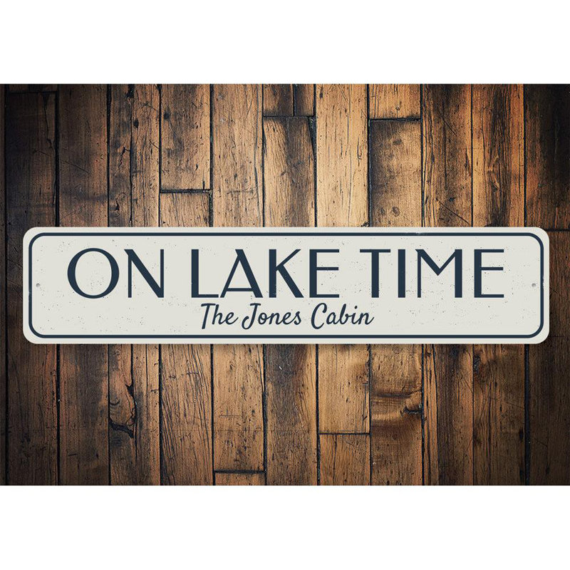 Signe en aluminium «On Lake», H 6 po x l 24 po x P 0,063 po