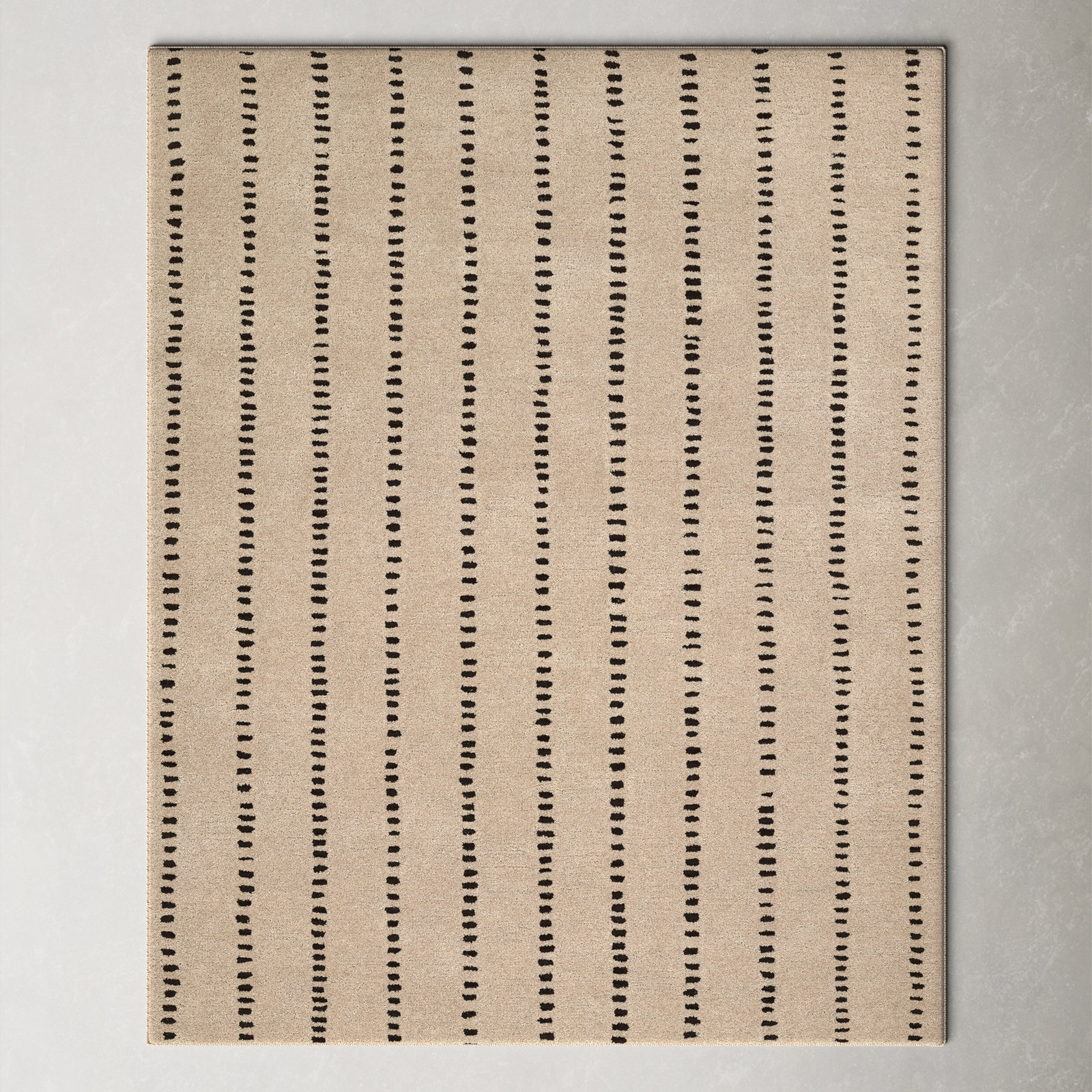 Austen Beige Hand-Tufted Striped Wool Rug, Rectangle 8' x 10'