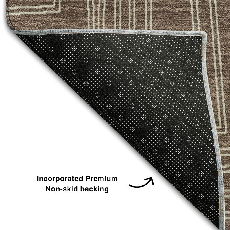 Premium Machine Washable Cortes AMF1045 Geometric Rug, Rectangle 5' x 7'6"