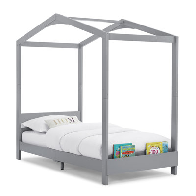 Twin Solid Wood Platform Standard Bed with Shelves by Delta Children by Delta Children