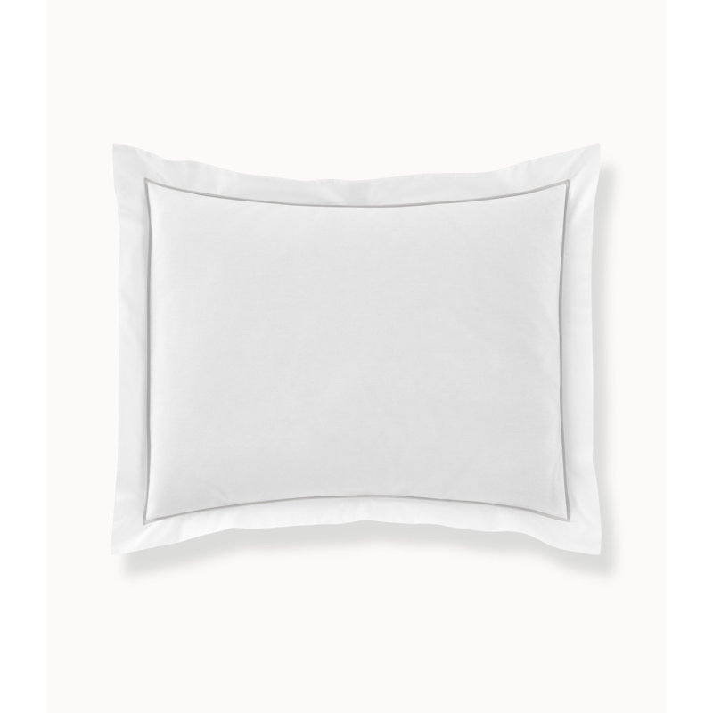 Boutique Percale Sham, Standard/Twin, White/Platinum