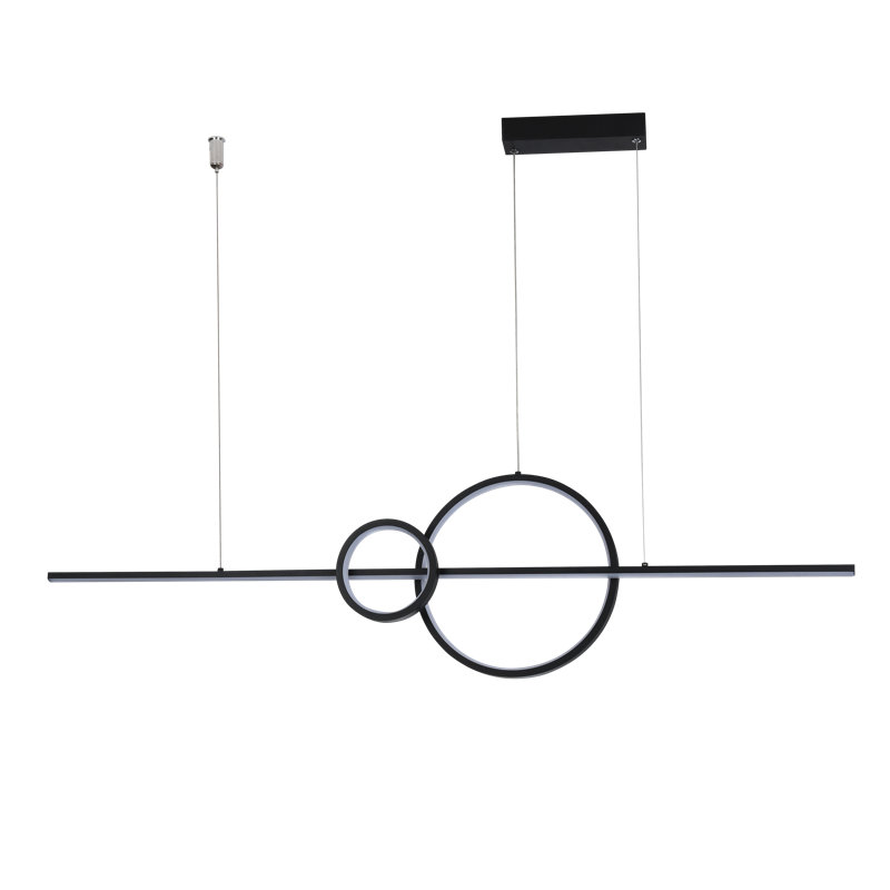 1 - Light LED Wagon Wheel Pendant, Black