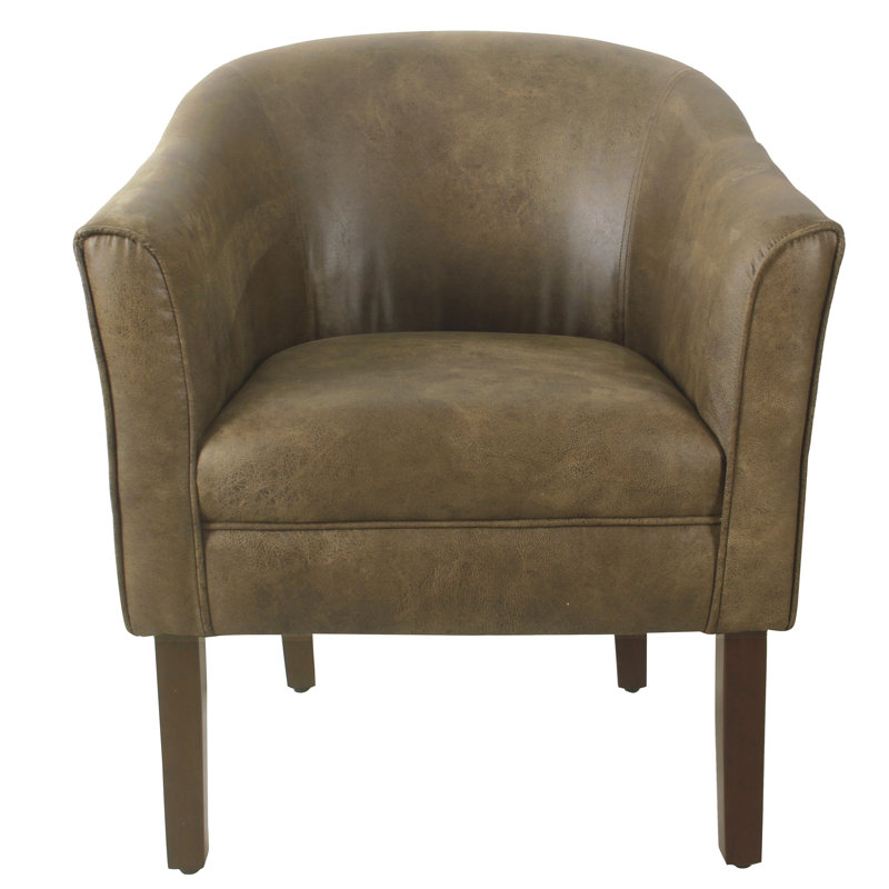 Gavazova Faux Leather Barrel Chair