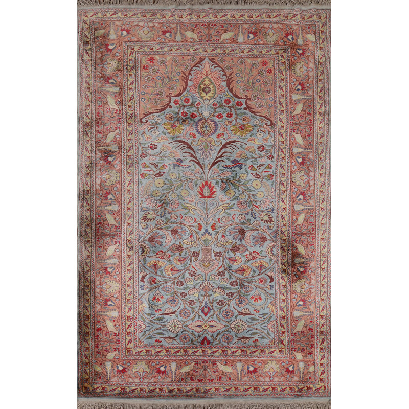 Tapis turc à teinture végétale antique pré-1900 3 x 5 Hereke