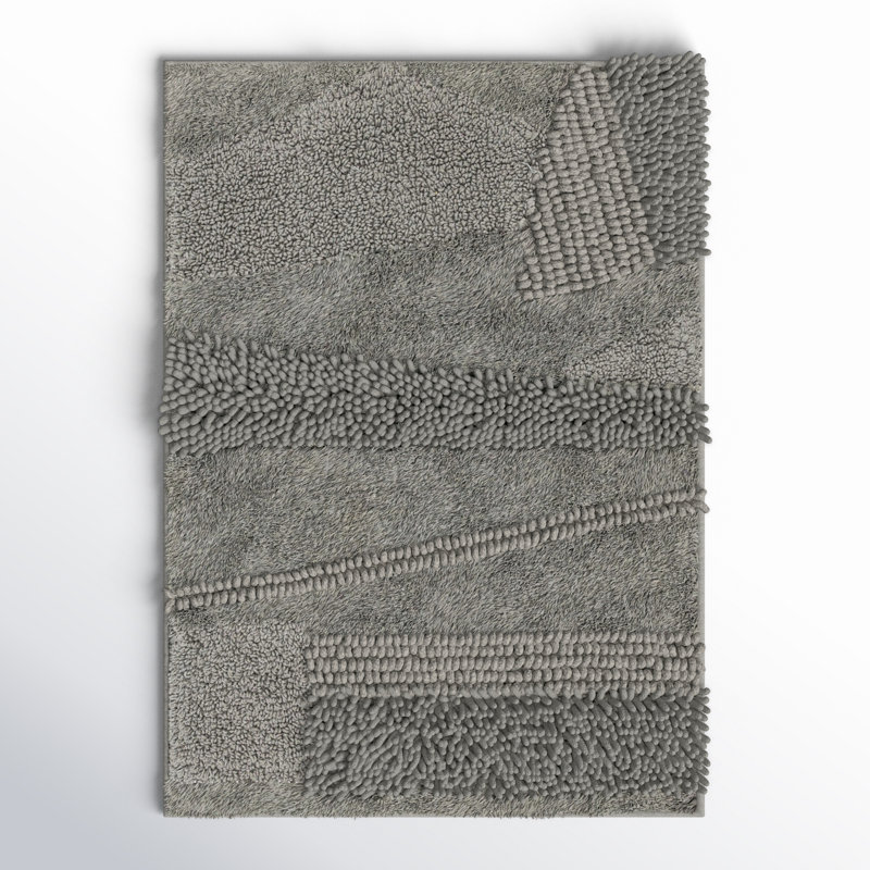 Tapis de bain lavable à la machine antidérapant Laverne, L 17 po x L 24 po, Gris froid