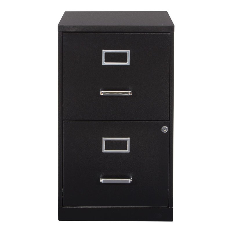 14.25'' Wide 2 -Drawer Steel File Cabinet, Black