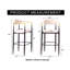 Tabouret de bar moderne rembourré avec accoudoirs dorés - hauteur de siège de 23 po, conception ergonomique, ensemble de 2
