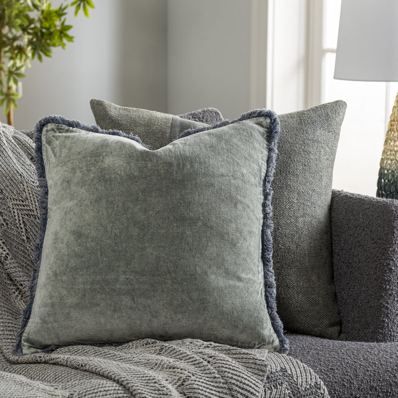 Oreiller Steph, 20 po x 20 po, Ardoise, Duvet